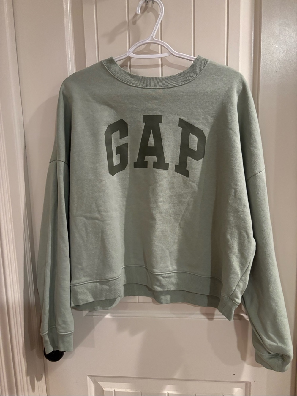 GAP Women's Crew Sweatshirt in Sage Green